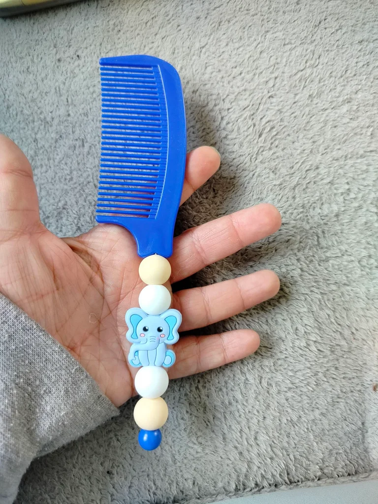 Baby elephant comb – silicone beads – children's hair accessory – photo 2